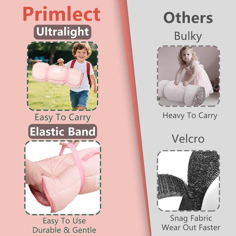 PRIMLECT Lightweight Toddler Nap Mat Perfect for Warm Sleepers, Portable Sleeping Bag with Removable Pillow and Fleece Blanket, Washable, Great for 3 Seasons, Daycare, Preschool, Boy and Girls - Image 4